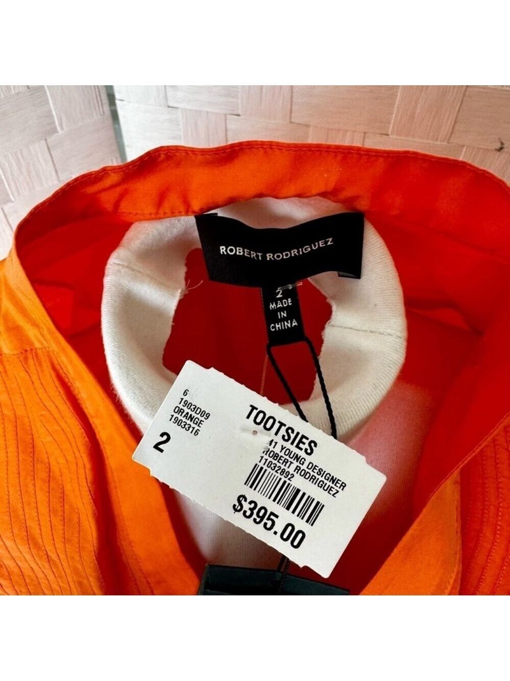Robert Rodriguez Orange Silk Ling Sleeve Dress With Belt Size 2 NWT - Picture 9 of 13